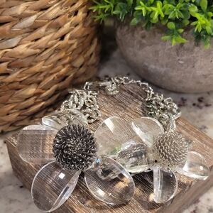 Simply Vera Vera Wang - Silver Bracelet with Clear Floral Design